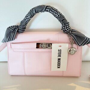 STEVE MADDEN BCHARITY SATCHEL CROSSBODY BAG SCARF WATCH CHARM BALLET PINK